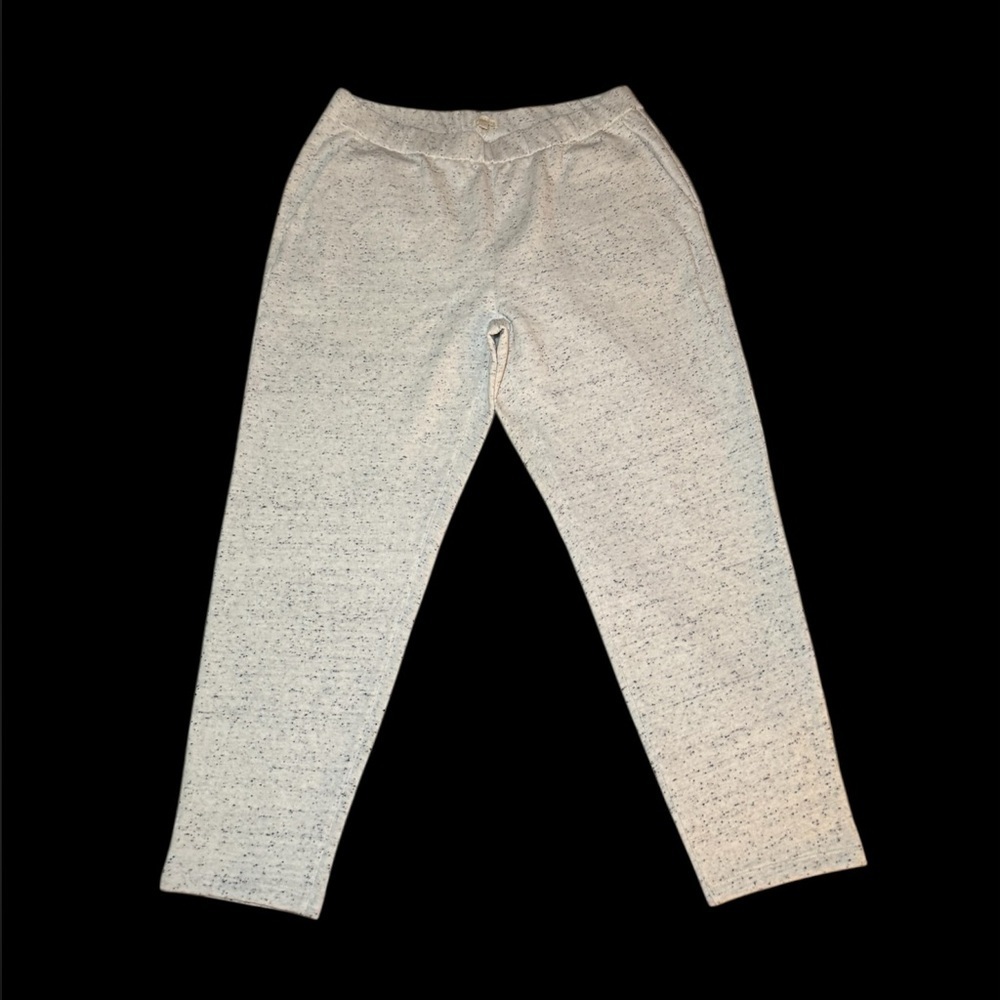 Eileen Fisher Organic Cotton Terry Speckled Pearl Slouchy Pant Loungewear Size L